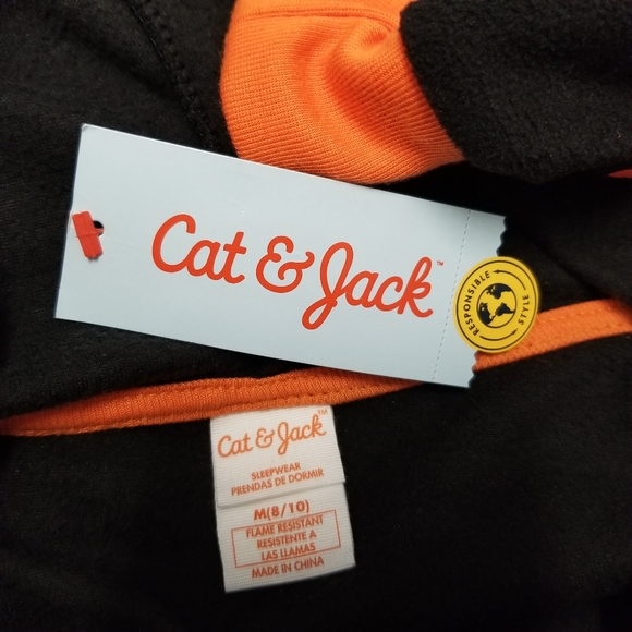 Cat & Jack Fleece Skeleton Spider Zip Up Sleepsuit Sleeper Onesie PJ M NWT New - Picture 5 of 5